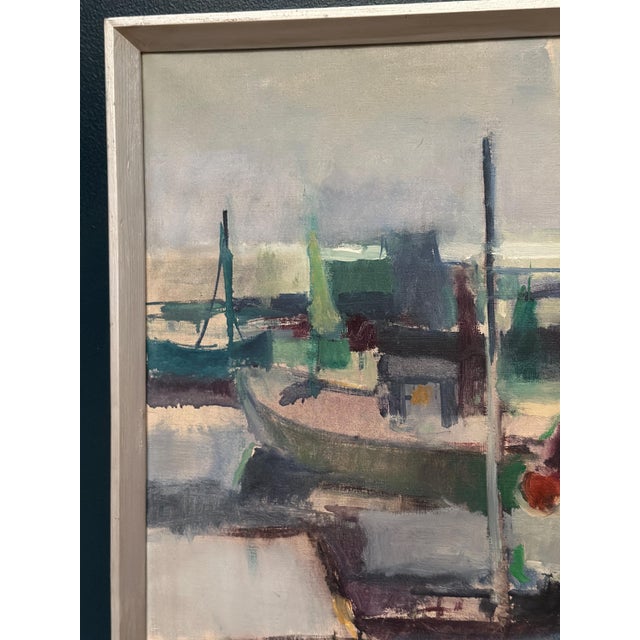 Finn Hillerup, Port, 1960s, Oil Painting on Canvas, Framed For Sale - Image 17 of 18