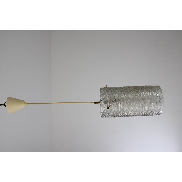 1950s Large Cylindrical Glass Lamp from Kalmar, 1950s For Sale - Image 5 of 8