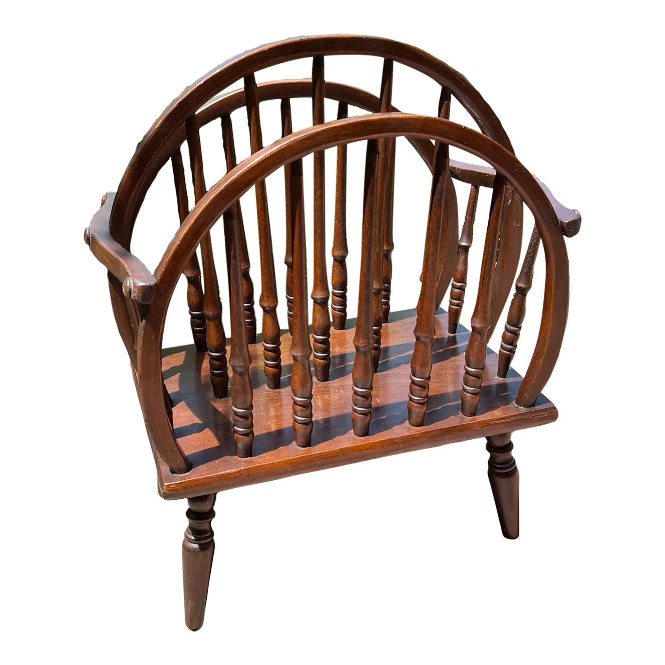 Early 20th Century English Windsor Style Triple Hoop and Turned Spindle ...
