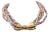 Vintage 1981 Napier Goldtone Faux-Mother of Pearl Beaded Bow Necklace For Sale