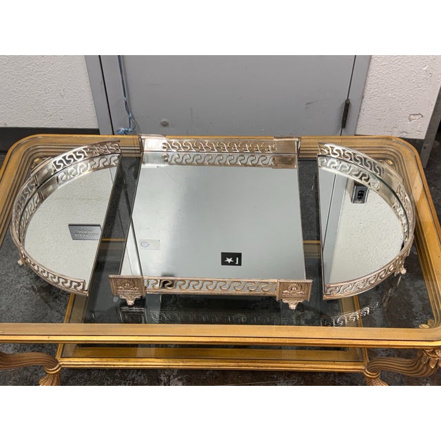 Castilian Silver Plate Mirrored Three Piece Centerpiece Display, Vintage For Sale In San Francisco - Image 6 of 12