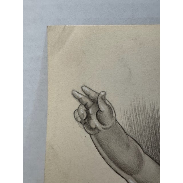 Original Signed Graphite Illustration of Standing Baby Figure, 11 × 7.25 In. For Sale - Image 4 of 6