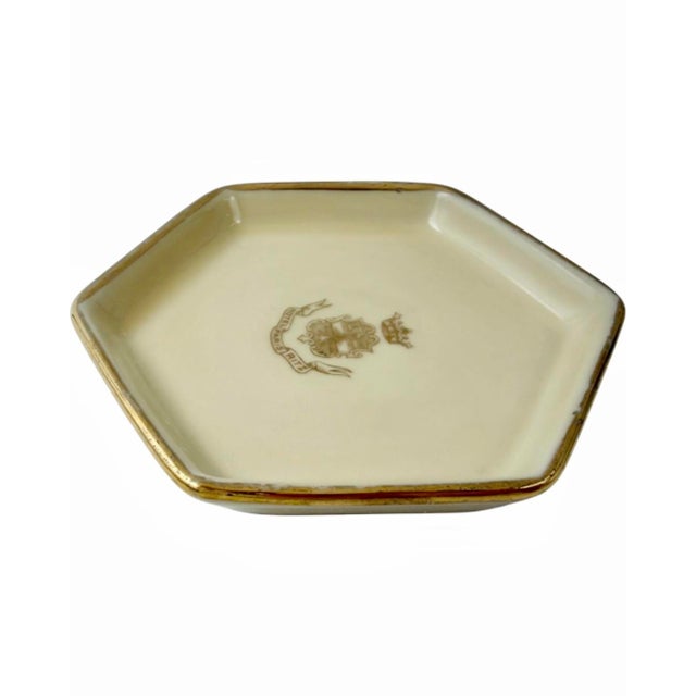 Vintage Ritz Paris Hotel France Beige Porcelain Ashtray Dish For Sale - Image 9 of 11