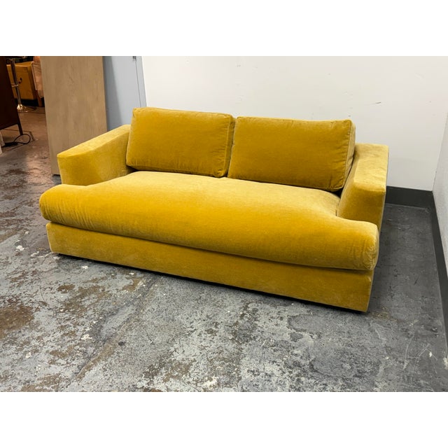 Modern Bespoke Mohair Amber Sofa For Sale - Image 3 of 12