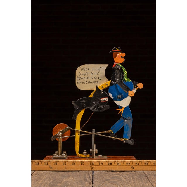 Blue Nice Dog | Alonzo Berggren Folk Art Automaton For Sale - Image 8 of 9