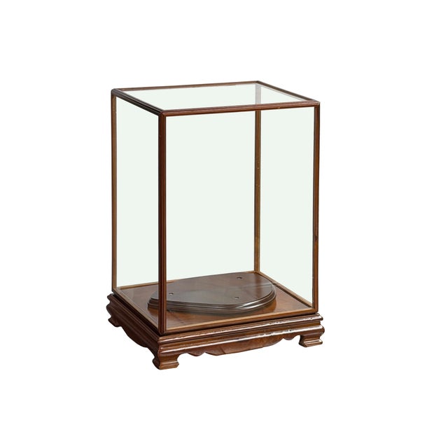 Enhance your home decor or showcase your treasured collectibles with this exquisite vintage-style wooden glass display...