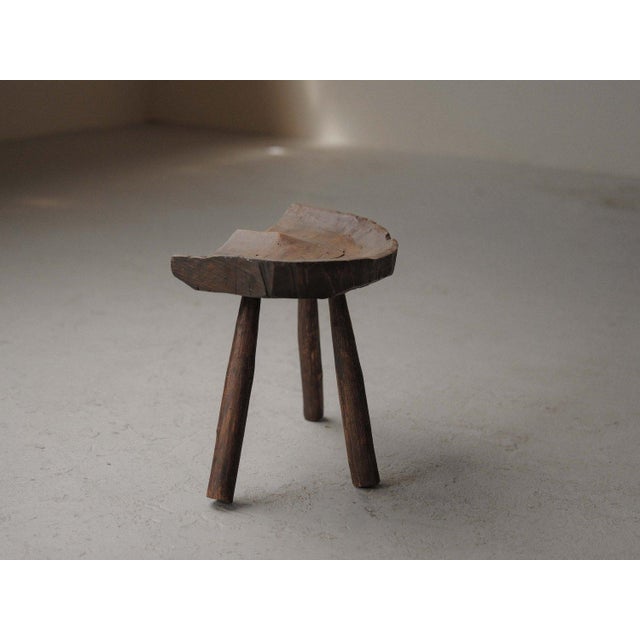 Primitive Milking Stool in Wood, France, 1900 For Sale - Image 5 of 14