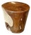 Andrianna Shamaris Organic Teak Wood Cylinder Side Table For Sale