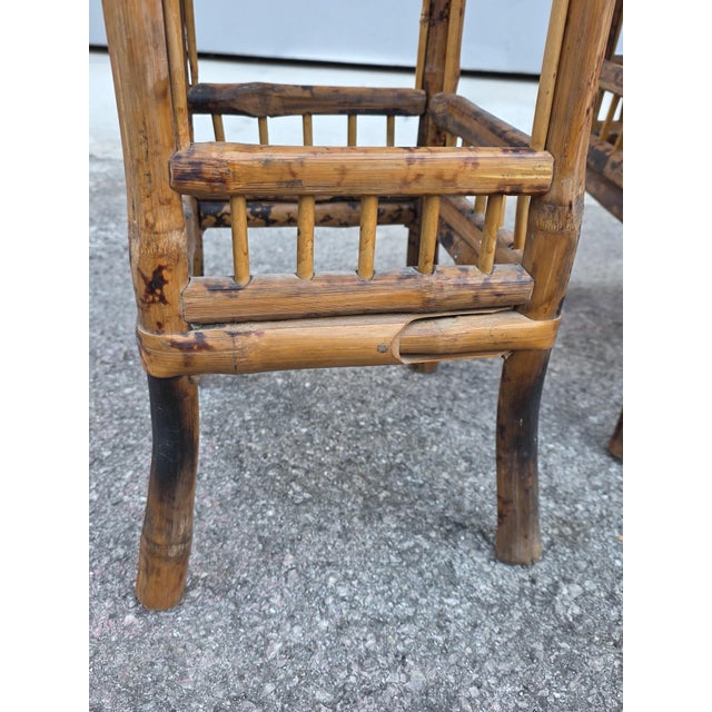 Brown Art Nouveau Bamboo Stacking Tables, Italy, 1920s, Set of 3 For Sale - Image 8 of 17