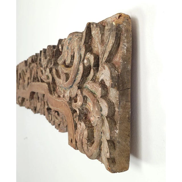 Brown Southeast Asian Hardwood Carved Lintel, 19th Century or Earlier For Sale - Image 8 of 8