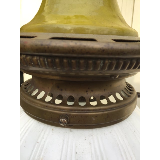Avocado Vintage Industrial Gas Fixture With Shade For Sale - Image 8 of 9