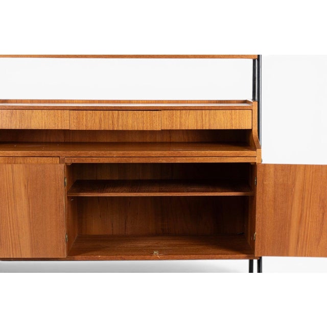 1960s Swedish Freestanding Teak Bookcase With Black Lacquered Legs For Sale In San Francisco - Image 6 of 6