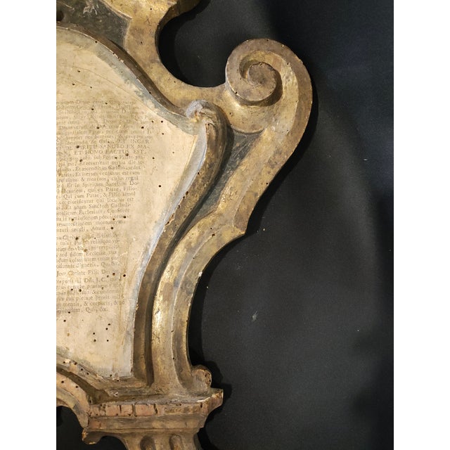 Pair of 18th Century Italian Baroque Giltwood Altar Prayer Tablets / Mass Cartouches For Sale - Image 11 of 13