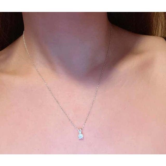 2010s 14 Karat White Gold Fancy Necklace With Diamond Round Pendant For Sale - Image 5 of 10