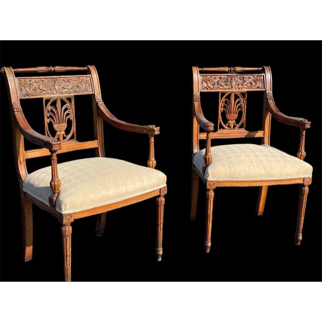 French Provincial Pair of Antique French Directoire Chairs For Sale - Image 3 of 12