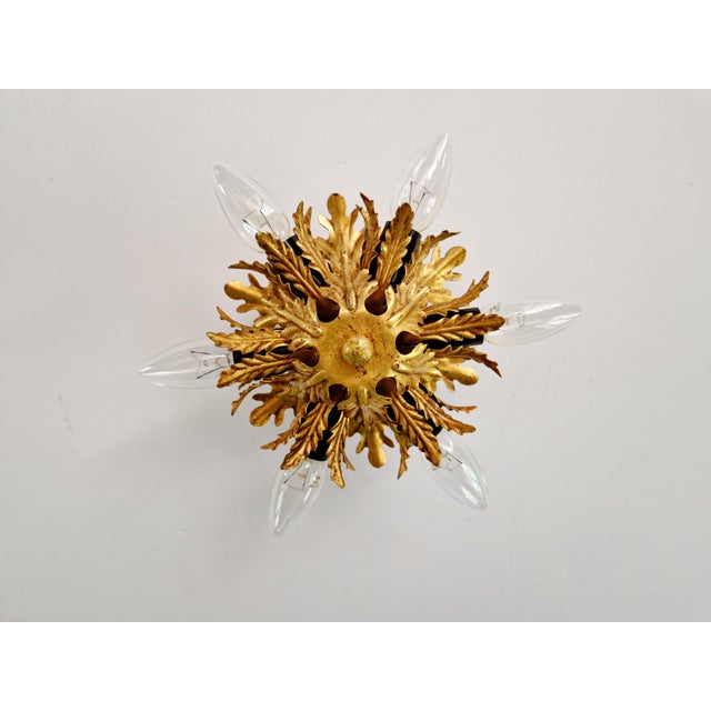 Italian Ceiling Light in Gilded Metal from Banci Firenze, 1970 For Sale - Image 11 of 11