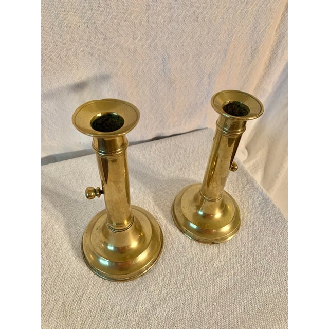 Early 20th Century French Brass Adjustable Candlesticks - a Set For Sale - Image 6 of 12