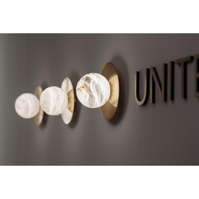 Saturn Cycle Wall Lamp by United Alabaster For Sale - Image 4 of 8