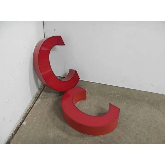 Letter C in Red Plastic, 1970s For Sale - Image 6 of 7