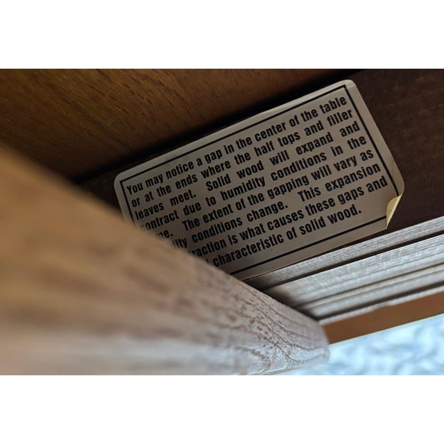 Vintage Richardson Brothers Co Solid Oak 54 Inch Round Dining Table For Sale - Image 12 of 18