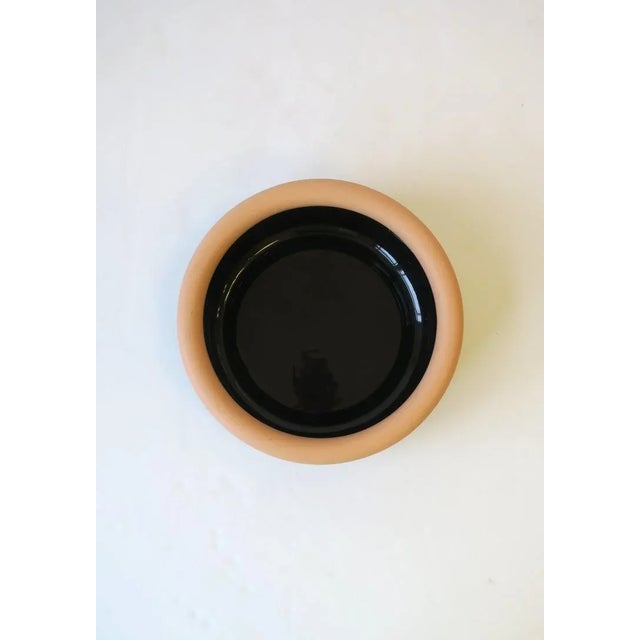 Late 20th Century Postmodern Black and Terracotta Ceramic Bowl, 1980s 1990s For Sale - Image 5 of 7