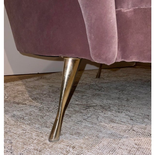 Modern Caracole Modern Purple Velvet Sofa For Sale - Image 3 of 5