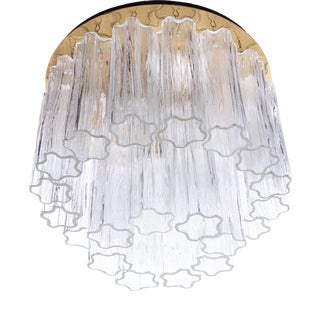 Ceiling Light with Tronchi Murano Glass & Brass by J. T. Kalmar for Kalmar, 1960s For Sale