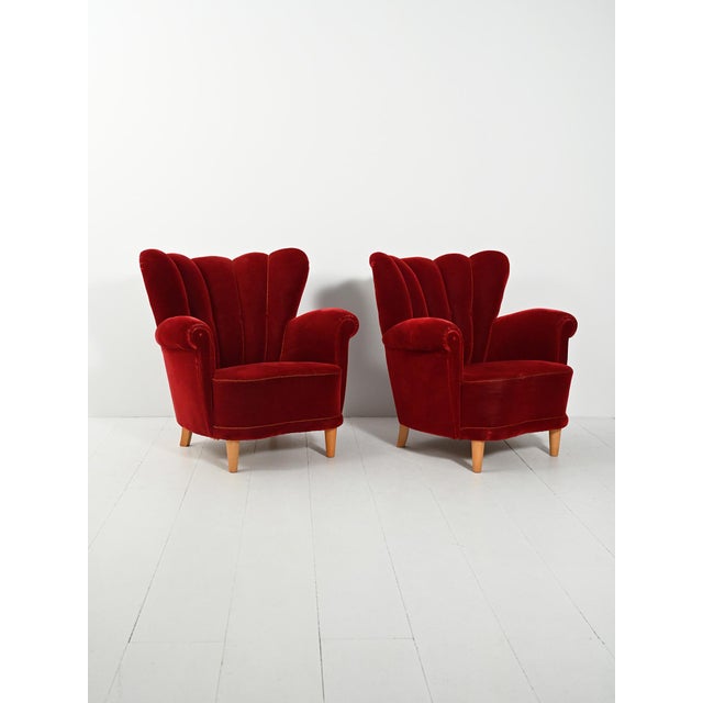 Swedish Shell Armchairs, 1940s, Set of 2 For Sale - Image 4 of 11