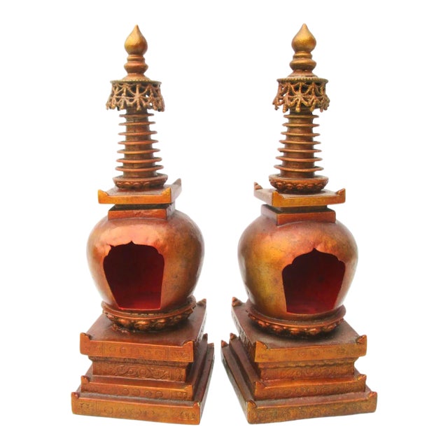 Antique Sino-Tibetan Stupas - a Pair. For Sale