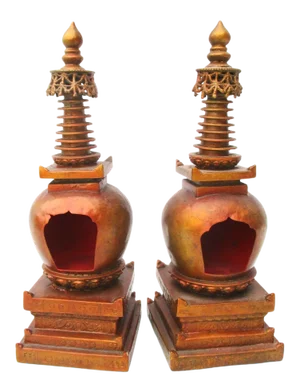 Antique Sino-Tibetan Stupas - a Pair.