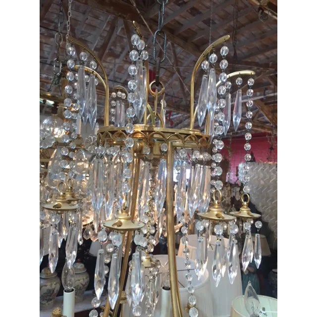 Vintage Neo-Classic Brass Dore Chandalier For Sale - Image 4 of 13