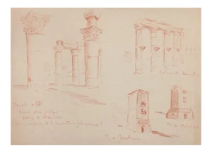 Unknown - Architecture - Original Sanguine Pastel on Paper - 19th Century