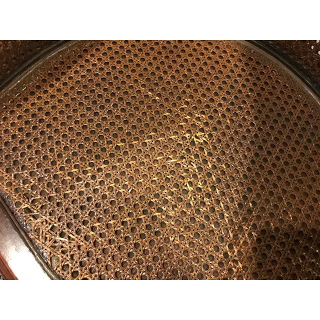 Antique French Art Nouveau Caned Barrel Chair With Brass Casters For Sale In New York - Image 6 of 10