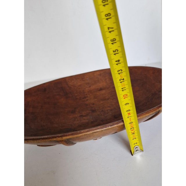 Brown Handcarved Wedding Wood Bowl, 1913 For Sale - Image 8 of 15