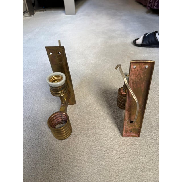 1960s Pair of Art Deco Wall Sconces For Sale - Image 9 of 12