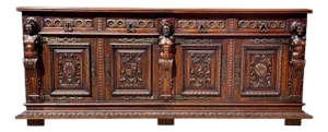 Renaissance Style Oak Dining Room, Set of 11
