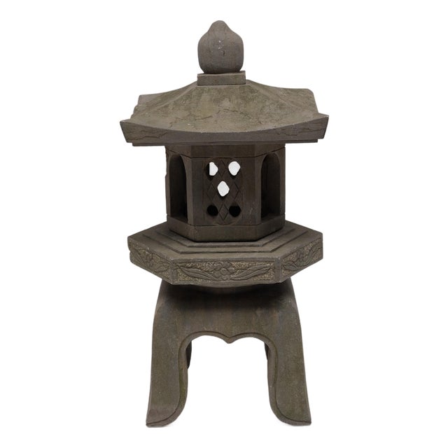 Japanese Stone Garden Lantern, C. 1900 For Sale