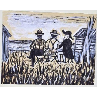 Leo Longanesi, Gentlemen in front on the Sea, 1934, Mixed Media For Sale