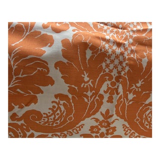Le Behren Damask in Orange Remnant For Sale