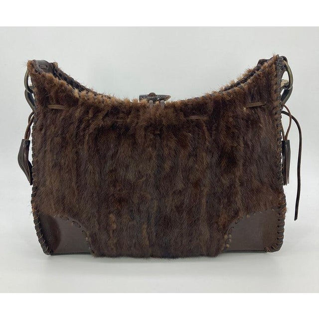 Dolce & Gabbana Mid 20th Century Dolce and Gabbana Brown Mink Fur Shoulder Bag For Sale - Image 4 of 11