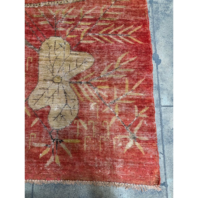 Textile Antique 1900 Samarkand Wool Rug With Botanical Design For Sale - Image 7 of 7