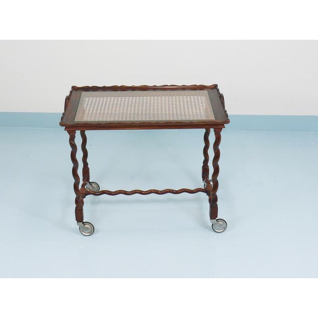 Vintage Italian Barley Twist Bar Cart Serving Trolley, Italy, 1920s For Sale - Image 16 of 18