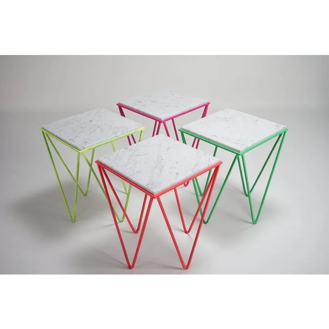 Orange Fluo Avior Side Table by Nicola Di Froscia for DFdesignlab For Sale - Image 6 of 7