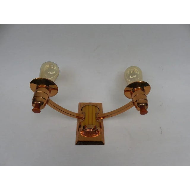 Art Deco English Catalin Butterscotch Colored Sconces, Set of 2 For Sale - Image 9 of 18
