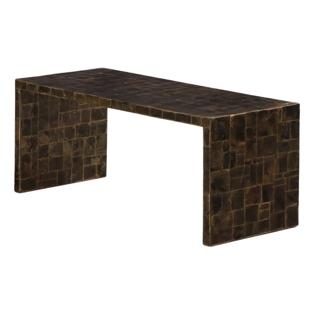 A Mica Covered Waterfall Coffee Table in the Manner of Jean-Michel Frank. Contemporary. For Sale