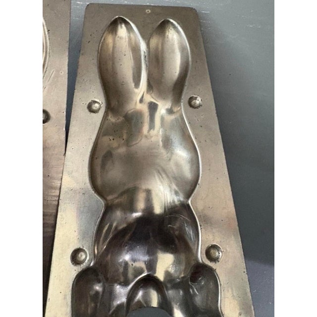 2-Piece Metal 3d Rabbit Bunny Chocolate Candy Mold No. 286 Easter Decor Vintage For Sale - Image 9 of 12