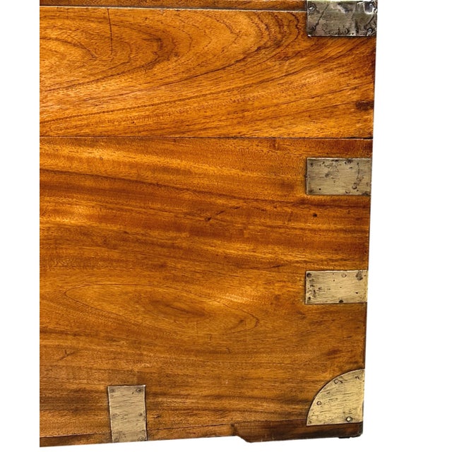 Small 19th Century Camphor Wood Campaign Trunk, 1860s For Sale - Image 7 of 13
