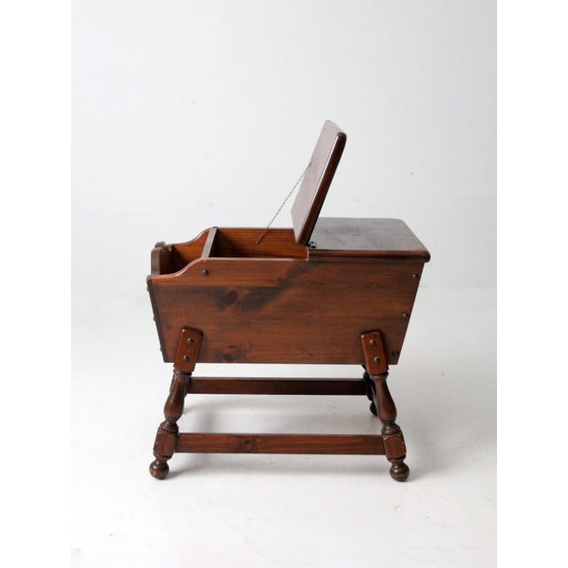 Mid-Century Colonial Revival Magazine Rack End Table For Sale - Image 4 of 18