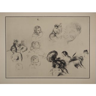 Pierre-Auguste Renoir, Child's Study Sheet, Lithograph and Stencil For Sale