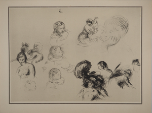 Pierre-Auguste Renoir, Child's Study Sheet, Lithograph and Stencil